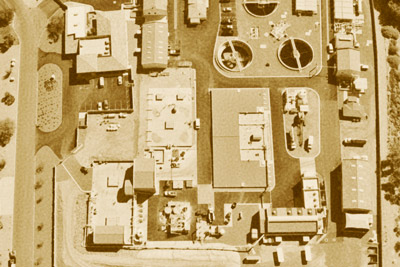 Aerial photo of Fountain Hills Sanitary District plant (Historic photo)