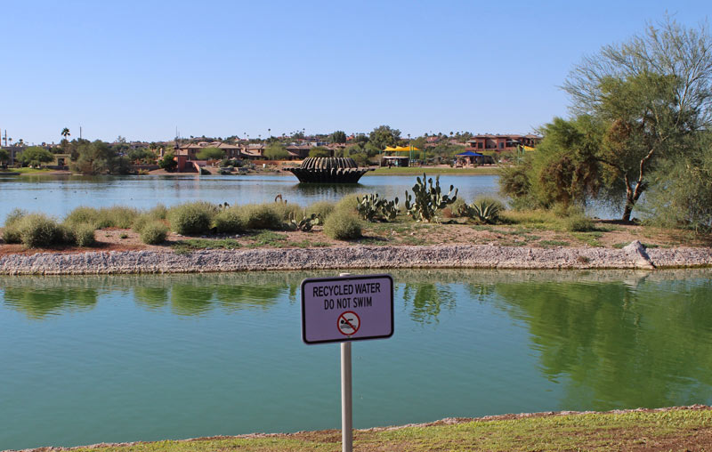 Recycled water is delivered to Fountain Lake